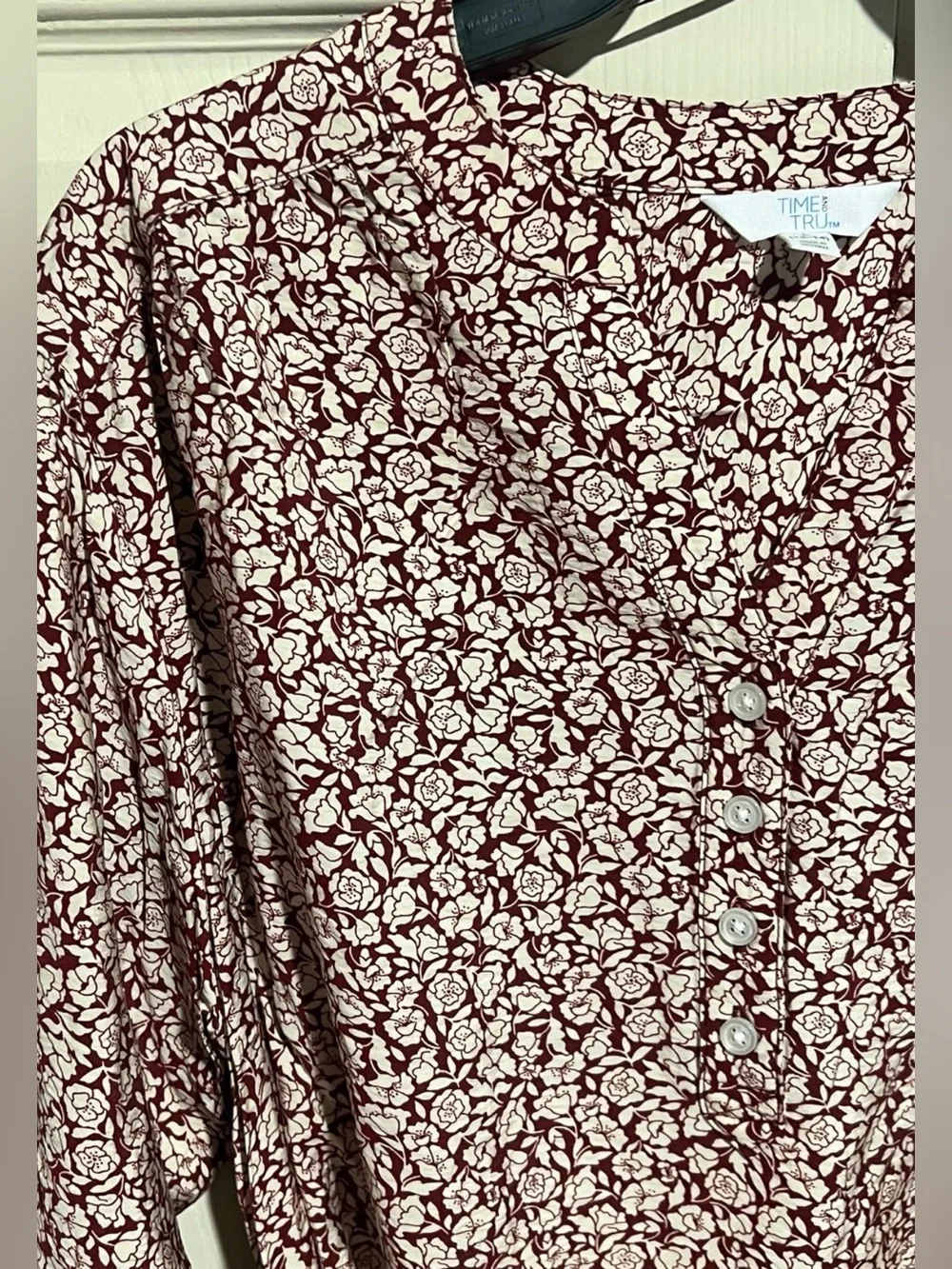 Time & Tru Lightweight Long Sleeve Relaxed Fit Mini Summer Dress Size Large NWT